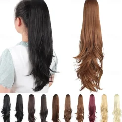 Ponytail Extension Claw for Women Curly Hair Piece 24 Synthetic Pony Tail Hair Extensions Very Long & Voluminous Curled Wavy Heat-Resisting
