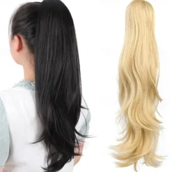 Ponytail Extension Claw for Women Curly Hair Piece 24 Synthetic Pony Tail Hair Extensions Very Long & Voluminous Curled Wavy Heat-Resisting