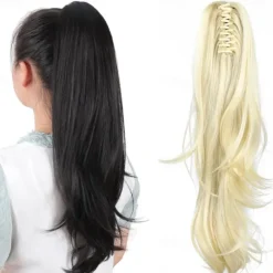 Ponytail Extension Claw for Women Curly Hair Piece 24 Synthetic Pony Tail Hair Extensions Very Long & Voluminous Curled Wavy Heat-Resisting