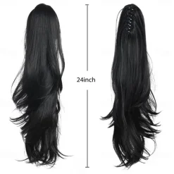 Ponytail Extension Claw for Women Curly Hair Piece 24 Synthetic Pony Tail Hair Extensions Very Long & Voluminous Curled Wavy Heat-Resisting