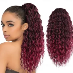 Ponytail Extension Drawstring Ponytail for Black Women Synthetic Long Curly Pony Tails Hair Extensions Clip in Ponytail 20 Inch Hairpiece