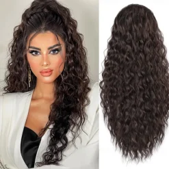 Ponytail Extension Drawstring Ponytail for Black Women Synthetic Long Curly Pony Tails Hair Extensions Clip in Ponytail 20 Inch Hairpiece