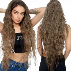 Ponytail Extension Long Wavy Drawstring Ponytail Extensions Softer Lighter Import Synthetic Clip in Hair Extensions Natural Looking Hairpiece for Women