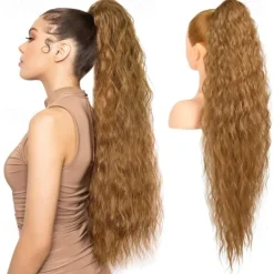 Ponytail Extension Long Wavy Drawstring Ponytail Extensions Softer Lighter Import Synthetic Clip in Hair Extensions Natural Looking Hairpiece for Women