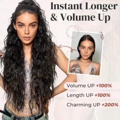 Ponytail Extension Long Wavy Drawstring Ponytail Extensions Softer Lighter Import Synthetic Clip in Hair Extensions Natural Looking Hairpiece for Women