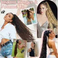 Ponytail Extension Long Wavy Drawstring Ponytail Extensions Softer Lighter Import Synthetic Clip in Hair Extensions Natural Looking Hairpiece for Women