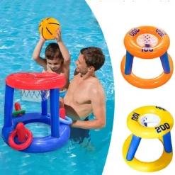 Pool Floats Toys Games Set, Floating Pool Basketball Hoops, Fun Summer Water Games Pool Toys for Kids Ages 8-12, Teens, Adults and Family