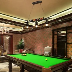 Pool Table Lights Billiard table light Farmhouse Chandelier,Industrial Loft 3 Head Iron Kitchen Light fixtures Fittings Pot Lid Glass Lampshade,Billiard Decoration Creative Lights for Bar