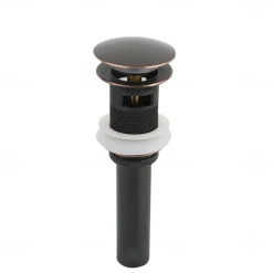 Pop Up Drain Stoper with Overflow SUS Stainless Steel Bathroom Vanity Sink Drain Lavatory Basin Sink Drain Chrome Finished