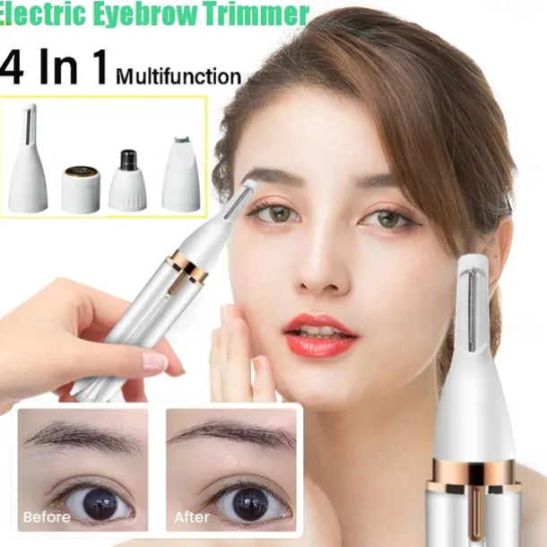 Portable 4 in 1 Electric Epilator Women Eyebrow Nose Lady Trimmer Facial Hair Removal Face Body Painless Female Shaver Depilator