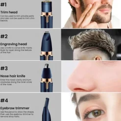 Portable 4 in 1 Electric Epilator Women Eyebrow Nose Lady Trimmer Facial Hair Removal Face Body Painless Female Shaver Depilator