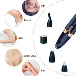 Portable 4 in 1 Electric Epilator Women Eyebrow Nose Lady Trimmer Facial Hair Removal Face Body Painless Female Shaver Depilator