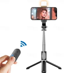Portable 41 Inch Selfie Stick Phone Tripod With Wireless Remote Extendable Tripod Stand 360 Rotation Compatible With IPhone 13 12 11 Pro Xs Max Xr X 8 7 6 Plus Android Samsung Smartphone