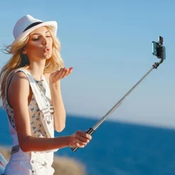 Portable 41 Inch Selfie Stick Phone Tripod With Wireless Remote Extendable Tripod Stand 360 Rotation Compatible With IPhone 13 12 11 Pro Xs Max Xr X 8 7 6 Plus Android Samsung Smartphone