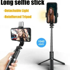 Portable 41 Inch Selfie Stick Phone Tripod With Wireless Remote Extendable Tripod Stand 360 Rotation Compatible With IPhone 13 12 11 Pro Xs Max Xr X 8 7 6 Plus Android Samsung Smartphone