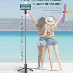 Portable 41 Inch Selfie Stick Phone Tripod With Wireless Remote Extendable Tripod Stand 360 Rotation Compatible With IPhone 13 12 11 Pro Xs Max Xr X 8 7 6 Plus Android Samsung Smartphone