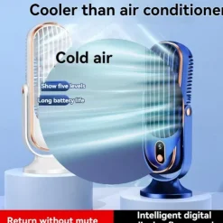 Portable Air Conditioner Fan, Large Battery Dual Motor Household Small Air Cooler, 5-speed Air Cooling Fan 720 ° Surround Air Blower, Office, Tourism, Camping, Outdoor RV Portable USB Fan, Thanksgiving Halloween Christmas Gift