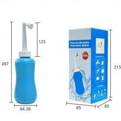 Portable Bidet Sprayer EVA Bottle 300/400/600 ml Detachable Nozzle Head with Case, Travel Handheld Large Bottle for Toilet Bathroom Shattaf Hand Spray