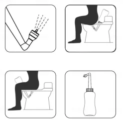 Portable Bidet Sprayer EVA Bottle 300/400/600 ml Detachable Nozzle Head with Case, Travel Handheld Large Bottle for Toilet Bathroom Shattaf Hand Spray