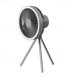 Portable Camping Fan – Rechargeable Battery Operated USB Fan with LED Light and Hook for Tent, Outdoor, Emergency Use