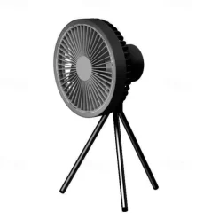 Portable Camping Fan – Rechargeable Battery Operated USB Fan with LED Light and Hook for Tent, Outdoor, Emergency Use
