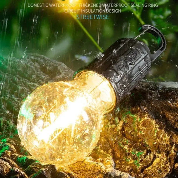 Portable Camping Light LED Camping Lamp with Hook Portable Lantern Type-C Charging Waterproof for Hiking Fishing