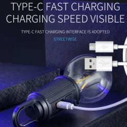 Portable Camping Light LED Camping Lamp with Hook Portable Lantern Type-C Charging Waterproof for Hiking Fishing