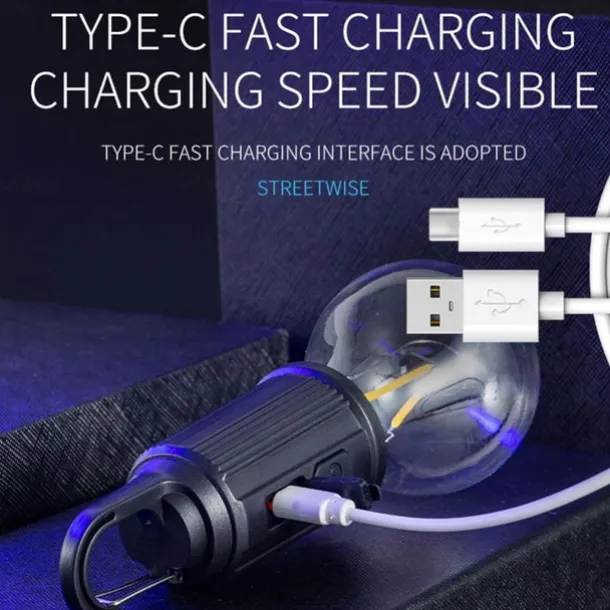 Portable Camping Light LED Camping Lamp with Hook Portable Lantern Type-C Charging Waterproof for Hiking Fishing