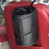 Portable Car Trash Can - Foldable Car Seat Organizer, Paste Storage Bin, Spiral Bucket, Compact and Convenient Vehicle Waste Bin