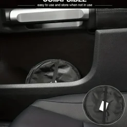 Portable Car Trash Can - Foldable Car Seat Organizer, Paste Storage Bin, Spiral Bucket, Compact and Convenient Vehicle Waste Bin