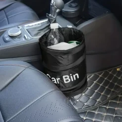 Portable Car Trash Can - Foldable Car Seat Organizer, Paste Storage Bin, Spiral Bucket, Compact and Convenient Vehicle Waste Bin