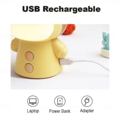 Portable Cute Desk Lamp USB Rechargeable Dimmable Study Table Lamp Bedside Led Night Light for Reading Work Kids Birthday Gift