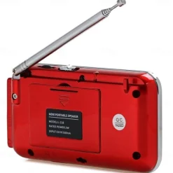 Portable Digital AM FM Radio Media Speaker MP3 Music Player Support TF Card / USB Disk with LED Screen Display and Emergency Flashlight Function