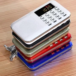 Portable Digital AM FM Radio Media Speaker MP3 Music Player Support TF Card / USB Disk with LED Screen Display and Emergency Flashlight Function