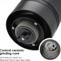 Portable Electric Coffee Grinder - USB Rechargeable, Professional Ceramic Grinding Core for Coffee Beans