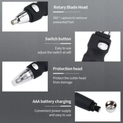 Portable Electric Ear Nose Trimmer Nose Hair Trimmer for Men Women Hair Removal Shaving Razor Eyebrow Trimmer Beard Shaver