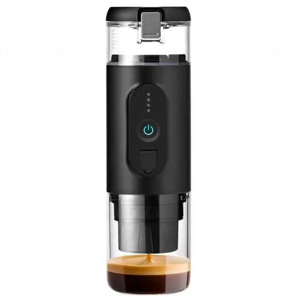 Portable Electric Espresso Coffee Machine Cordless Heating Single Serve Mini Coffee Maker with 2-IN-1 Coffee Powder/Capsule Bin Pump Pressure Auto Brew 2500mAh