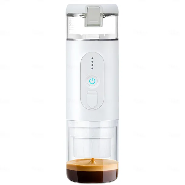 Portable Electric Espresso Coffee Machine Cordless Heating Single Serve Mini Coffee Maker with 2-IN-1 Coffee Powder/Capsule Bin Pump Pressure Auto Brew 2500mAh