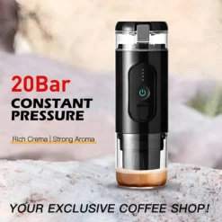 Portable Electric Espresso Coffee Machine Cordless Heating Single Serve Mini Coffee Maker with 2-IN-1 Coffee Powder/Capsule Bin Pump Pressure Auto Brew 2500mAh