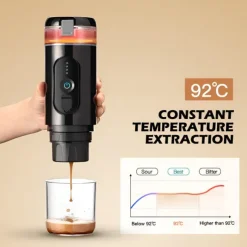 Portable Electric Espresso Coffee Machine Cordless Heating Single Serve Mini Coffee Maker with 2-IN-1 Coffee Powder/Capsule Bin Pump Pressure Auto Brew 2500mAh