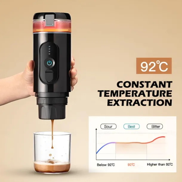 Portable Electric Espresso Coffee Machine Cordless Heating Single Serve Mini Coffee Maker with 2-IN-1 Coffee Powder/Capsule Bin Pump Pressure Auto Brew 2500mAh