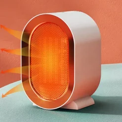 Portable Electric Heater With Thermostat 1200W Safe and Quiet PTC Ceramic Heater Heats Up To 20 Square Meter Indoor Winter Warm Air Blower Mini Radiator Heater Fan For Home Bedroom Bathroom Office Ro