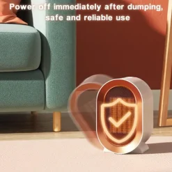 Portable Electric Heater With Thermostat 1200W Safe and Quiet PTC Ceramic Heater Heats Up To 20 Square Meter Indoor Winter Warm Air Blower Mini Radiator Heater Fan For Home Bedroom Bathroom Office Ro