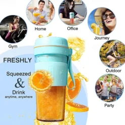 Portable Electric Juicer Smoothie Blender 4 Knife Mini Blenders USB Wireless Rechargeable Mixer Juicers Cup for Sports Travel