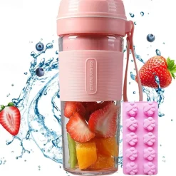 Portable Electric Juicer Smoothie Blender 4 Knife Mini Blenders USB Wireless Rechargeable Mixer Juicers Cup for Sports Travel