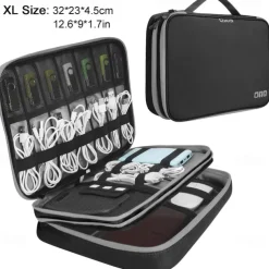 Portable Electronic Accessories Travel case,Cable Organizer Bag Gadget Carry Bag for iPad,Cables,Power,USB Flash Drive, Charger