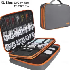 Portable Electronic Accessories Travel case,Cable Organizer Bag Gadget Carry Bag for iPad,Cables,Power,USB Flash Drive, Charger