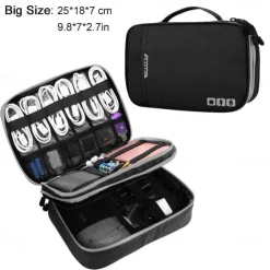 Portable Electronic Accessories Travel case,Cable Organizer Bag Gadget Carry Bag for iPad,Cables,Power,USB Flash Drive, Charger