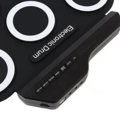 Portable Electronic Drum Kit Mini USB Interface Kids Silicon Foldable Electronic Roll up Digital Drum Pad Kit with Drum Stick Foot Switch Pedal