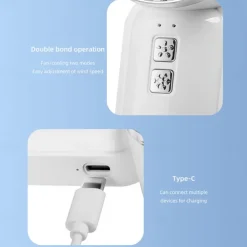 Portable Foldable Handheld & Tabletop Fan, Cold Compress Mode, 5-Speed Wind Settings, USB-C Rechargeable, Built-in Carabiner, Anti-Slip Base, Cooling & Fan Dual Mode